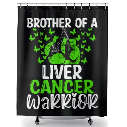 Liver Cancer Awareness Brother Twins Sibling Shower Curtains