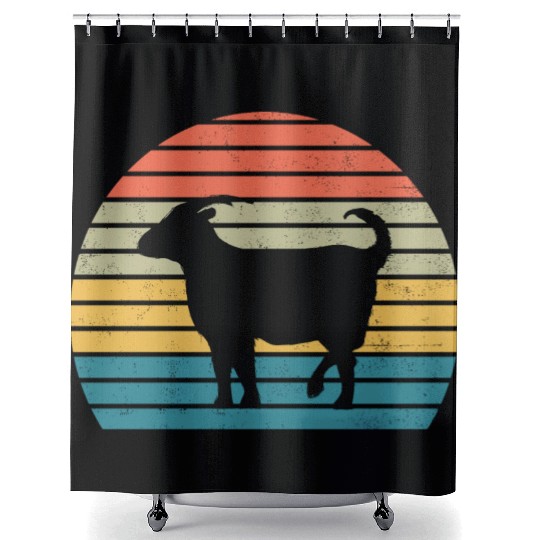 Goat Lover Gift Funny Retro Vintage Farm Shower Curtains