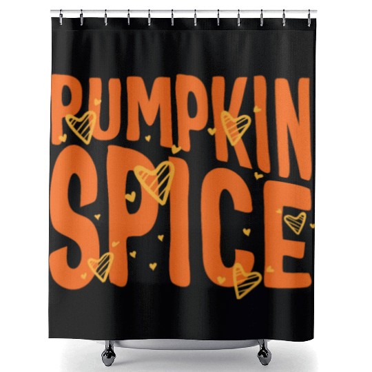 Halloween Theme Cute Pumpkin Spice Coffee Lover Shower Curtains