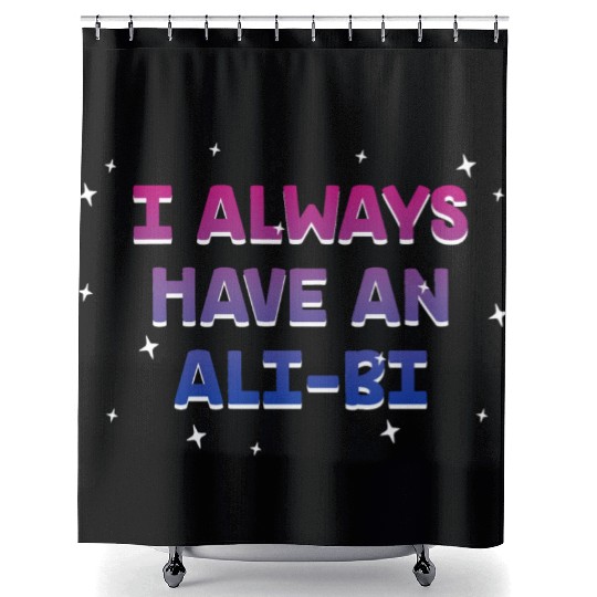 I Always Have an Alibi Bisexual Couples Bi Pride Shower Curtains