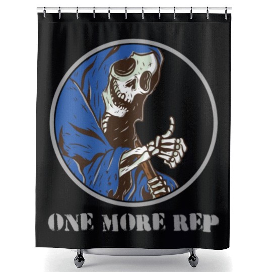 Grim Reaper Weightlifting Gym Workout Humor Shower Curtains