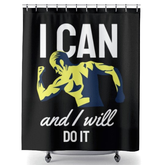 I Can Do it Weightlifting Workout Fitness Gym Gift Shower Curtains