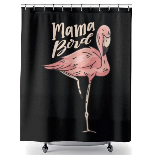 Mama Bird Flamingo Whisperer Mothers Day Shower Curtains