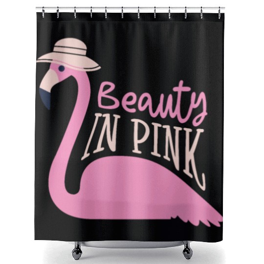 Beauty In Pink Flamingo Whisperer Wading Bird Shower Curtains