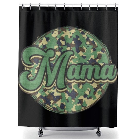 Camo Mama Shower Curtains, Camo sublimation design,