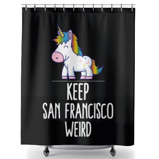 Keep San Francisco Weird Unicorn Liberal Eccentric Shower Curtains