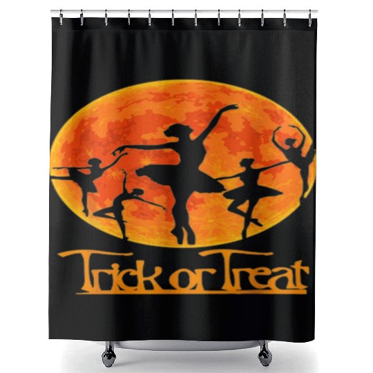 Trick Or Treat Halloween Ballet Dancer Dancing Gif Shower Curtains