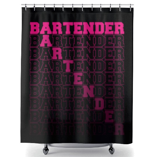 Bartender Typography Graphic Shower Curtains