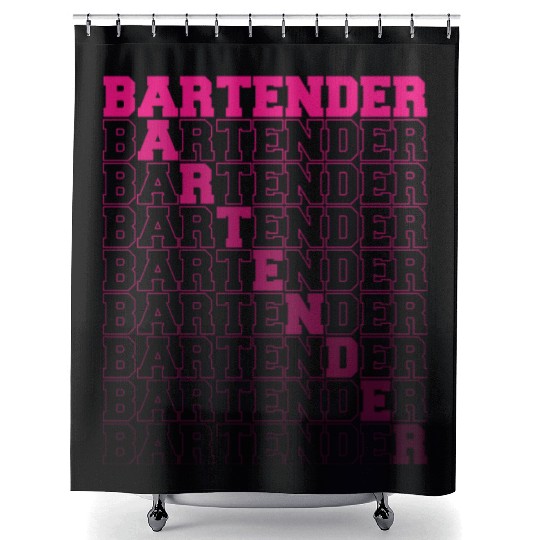 Bartender Typography Graphic Shower Curtains