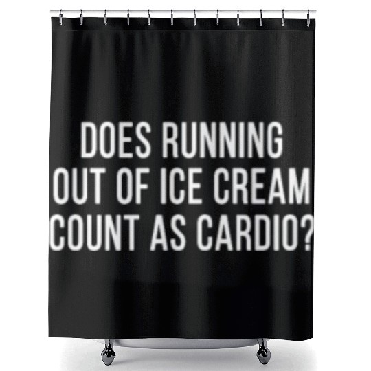 Funny Ice Cream Fan Anti Workout Exercise Gym Shower Curtains