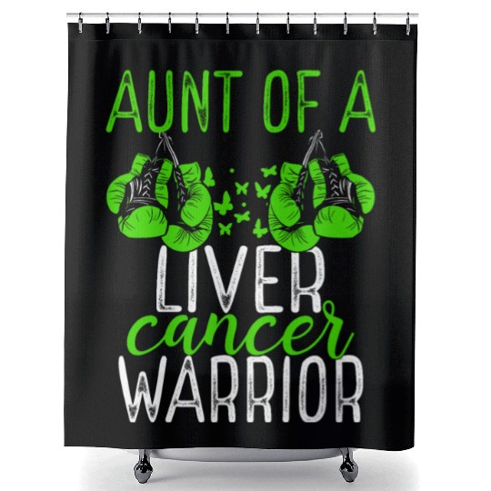 Aunt Liver Cancer Awareness Niece Nephew Shower Curtains