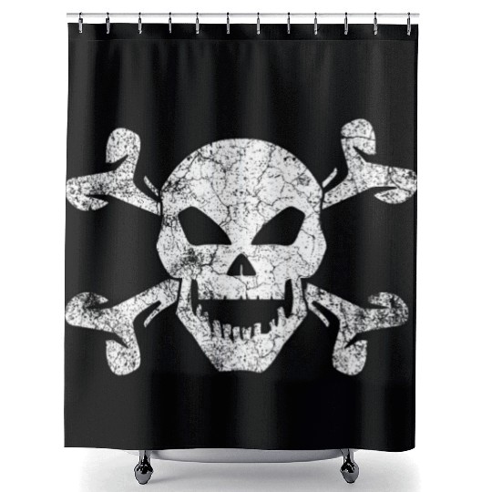 Textured Skull And Crossbones Shower Curtains