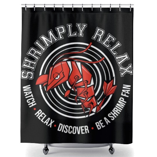 Shrimply Relax - Shrimp -Dwarf shrimp Shower Curtains