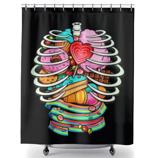 Unicorn Anatomy Sweet Inside Shower Curtains