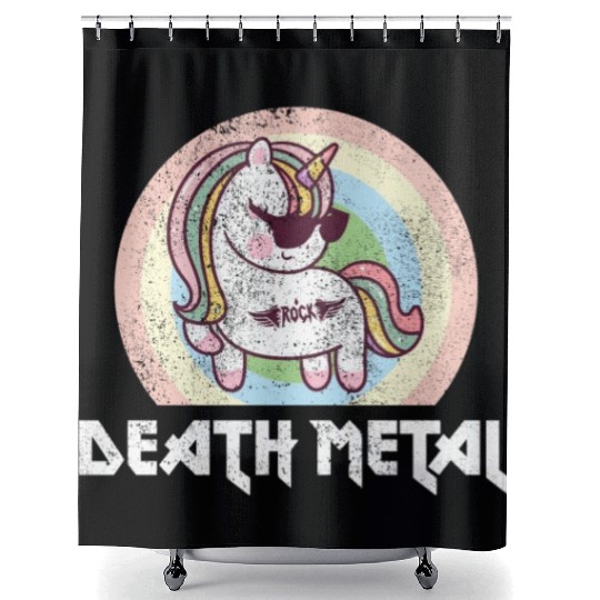 Goth Rock Satan Unicorn Festivals Death Metal Shower Curtains