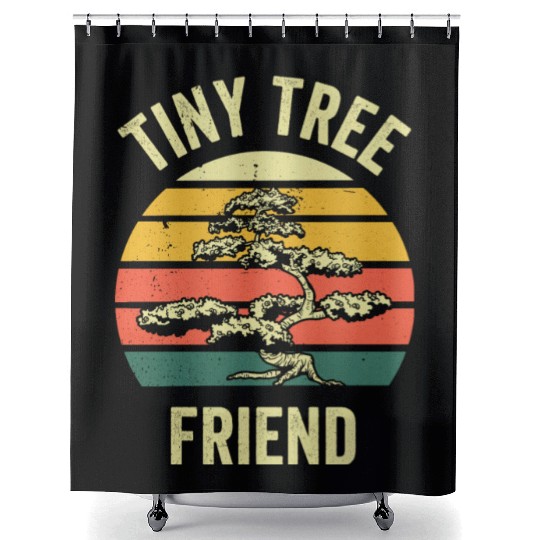Bonsai Tiny Tree Gift Funny Planting Retro Gift Shower Curtains