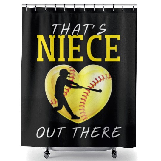 That s My Niece Out There Softball Shower Curtains