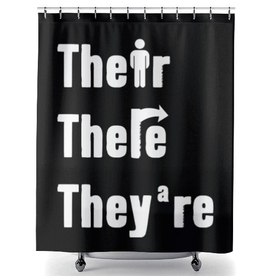 Their There They're English Teacher Grammar Shower Curtains