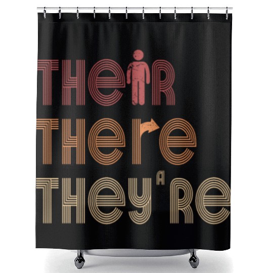Their There They're English Teacher Grammar Shower Curtains
