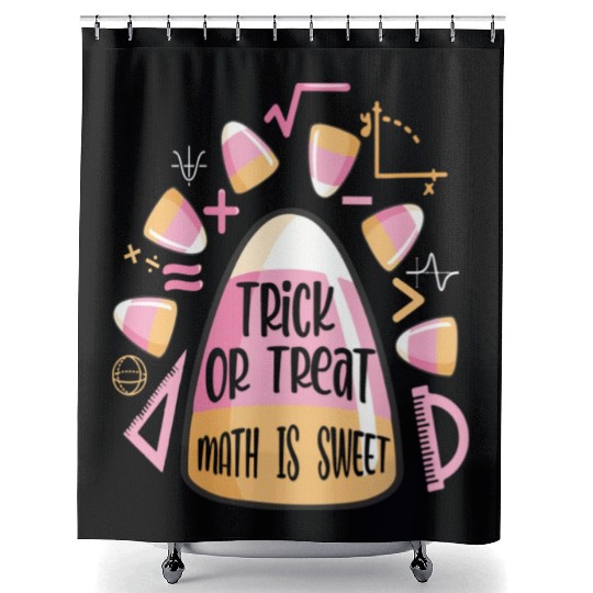Trick Or Treat Halloween Math Is Sweet Candy Corn Shower Curtains