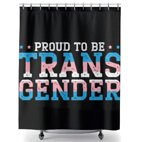 Proud To Be Transgender Rainbow Pride LGBTQ Trans Shower Curtains