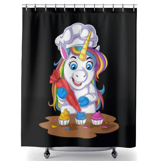 Unicorn Chef Shower Curtains