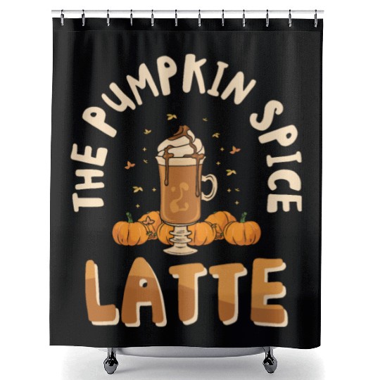 Pumpkin Spice Latte Halloween Coffee Lover Tarot Shower Curtains