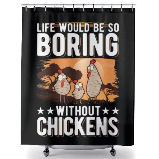 Chickens Gift Farmer Chicken Coop Shower Curtains