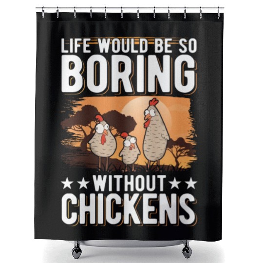 Chickens Gift Farmer Chicken Coop Shower Curtains