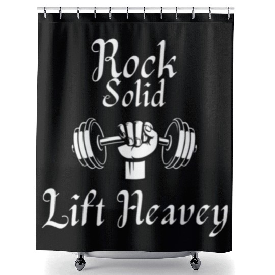 Rock Solid (Gym/weightLlifting) Shower Curtains