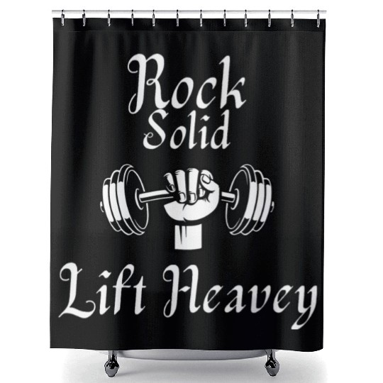 Rock Solid (Gym/weightLlifting) Shower Curtains