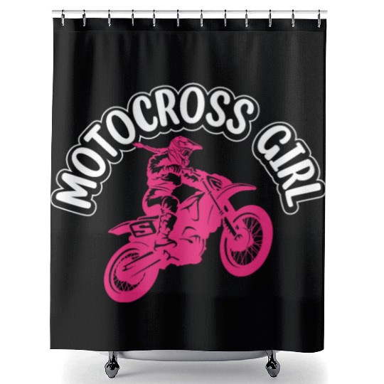 Dirtbike Girl Supercross Girl Off-road Enduro Moto Shower Curtains