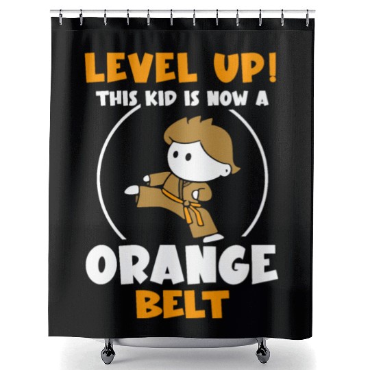 Level Up! This kid is now a green belt Shower Curtains