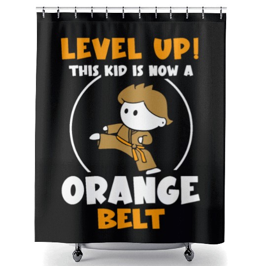 Level Up! This kid is now a green belt Shower Curtains