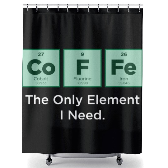 COFFEE The Only Element I Need Periodic Table Shower Curtains