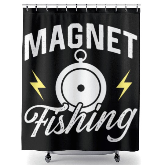 Magnet Fishing Magnets Fisher Fisherman Shower Curtains