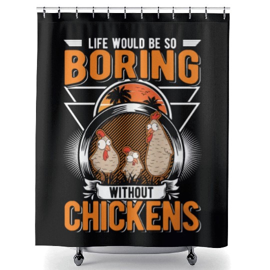 Chickens Gift Farmer Chicken Coop Shower Curtains