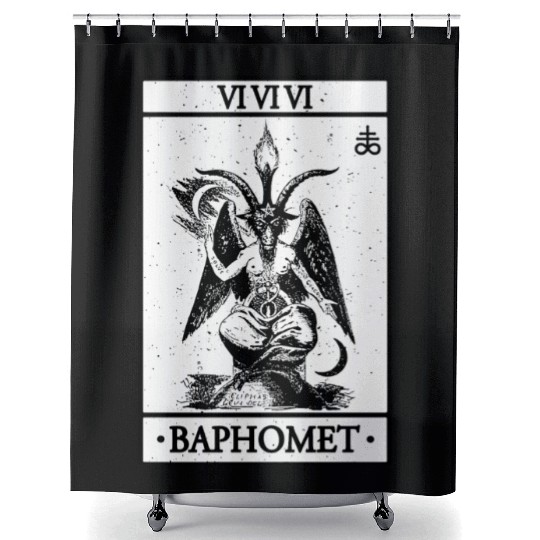 Baphomet Tarot Card Satanic Occult Shower Curtains