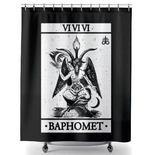 Baphomet Tarot Card Satanic Occult Shower Curtains