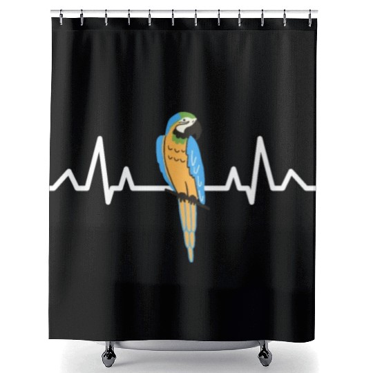 Tropical Animal Bird Ara Gift Heartbeat Parrot Shower Curtains