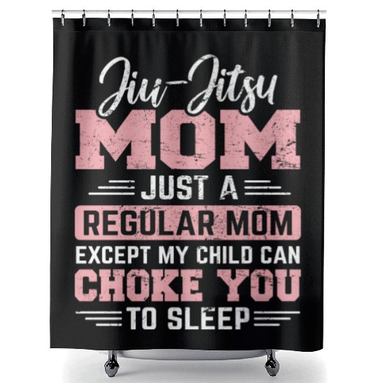 Jiu-Jitsu Moms Funny Mother Brazilian BJJ Mom Grap Shower Curtains
