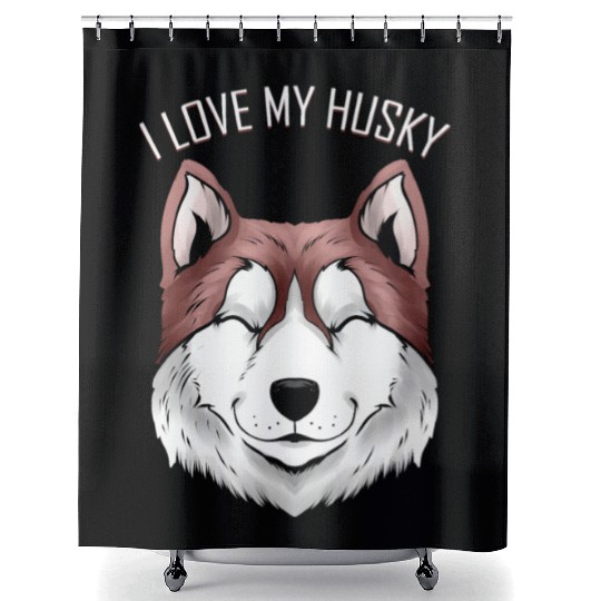 Dog Lover - I Love My Husky Shower Curtains