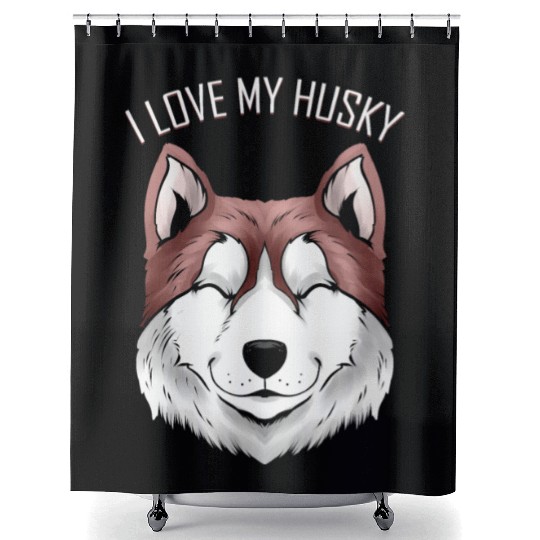 Dog Lover - I Love My Husky Shower Curtains