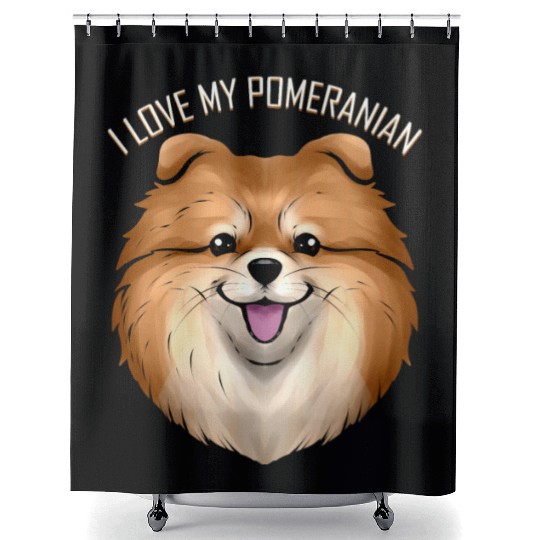 Dog Lover - I Love My Pomeranian Shower Curtains
