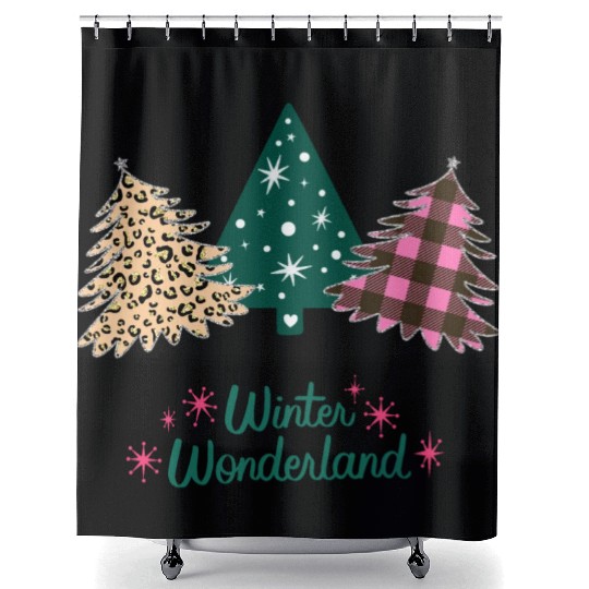 Winter Wonderland - Christmas Trees! Shower Curtains