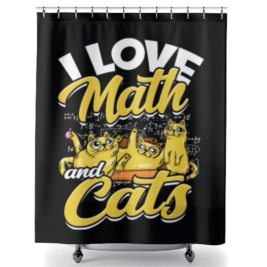 I love math and cats - mathematical Shower Curtains