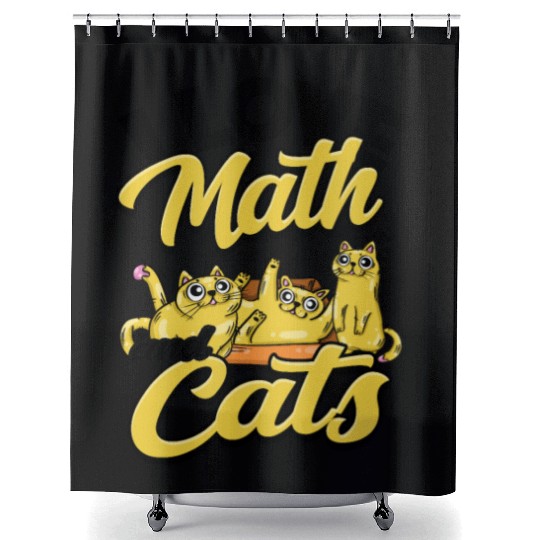 I love math and cats - cats Shower Curtains