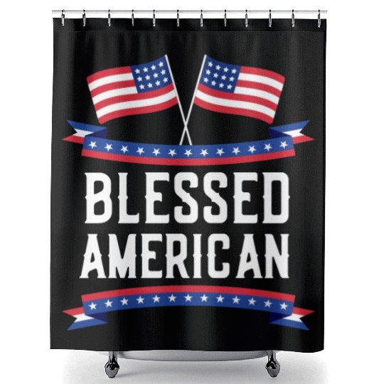Blessed American Patriotic US America USA Shower Curtains
