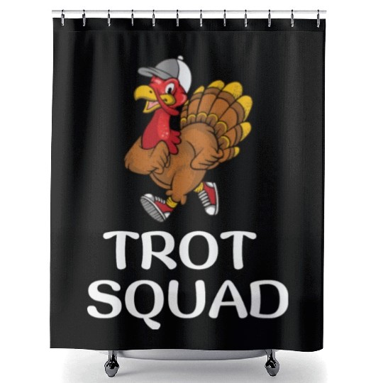Thanksgiving Running Turkey Trot Squad Shower Curtains