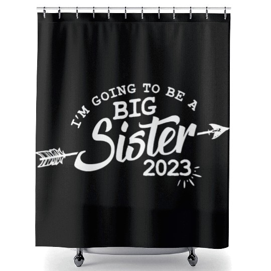 Going to be a Big sister 2023 pregnancy baby girls Shower Curtains